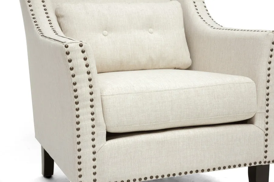 Baxton Studio Albany Linen Lounge Chair