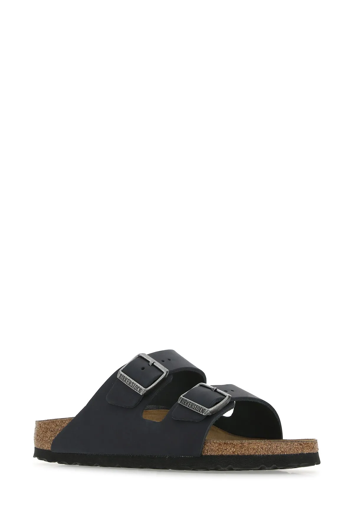 Black leather Arizona slippers