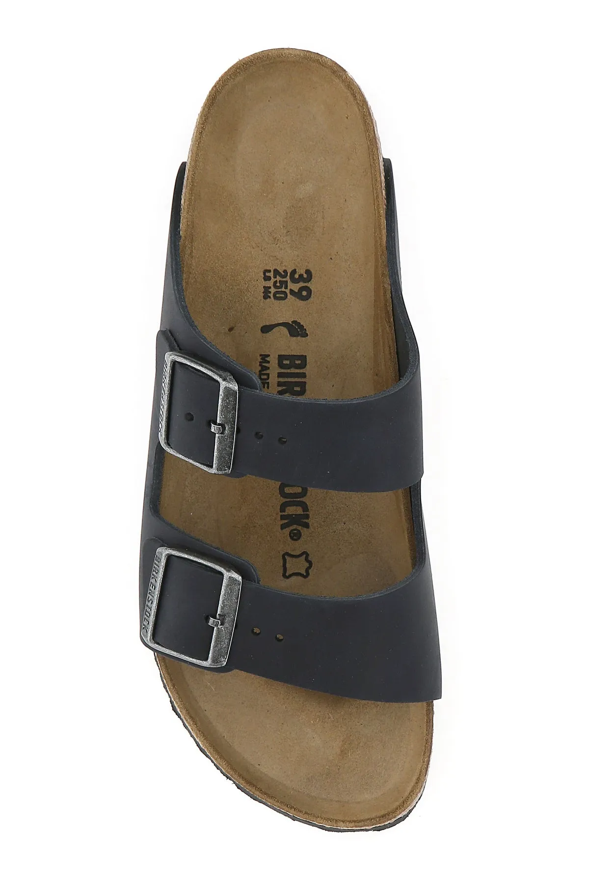 Black leather Arizona slippers