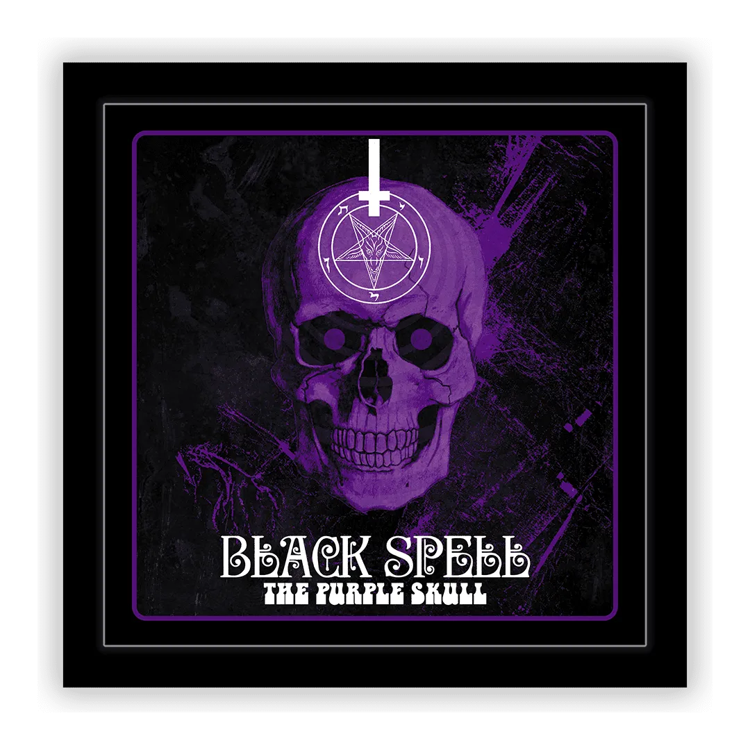 Black Spell - Purple Skull Album Cover Art Print - Framed