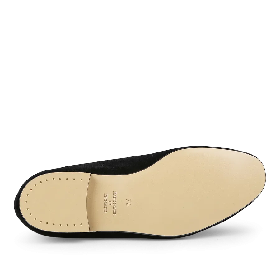 Black Velvet Lion Rampant Albert Slippers