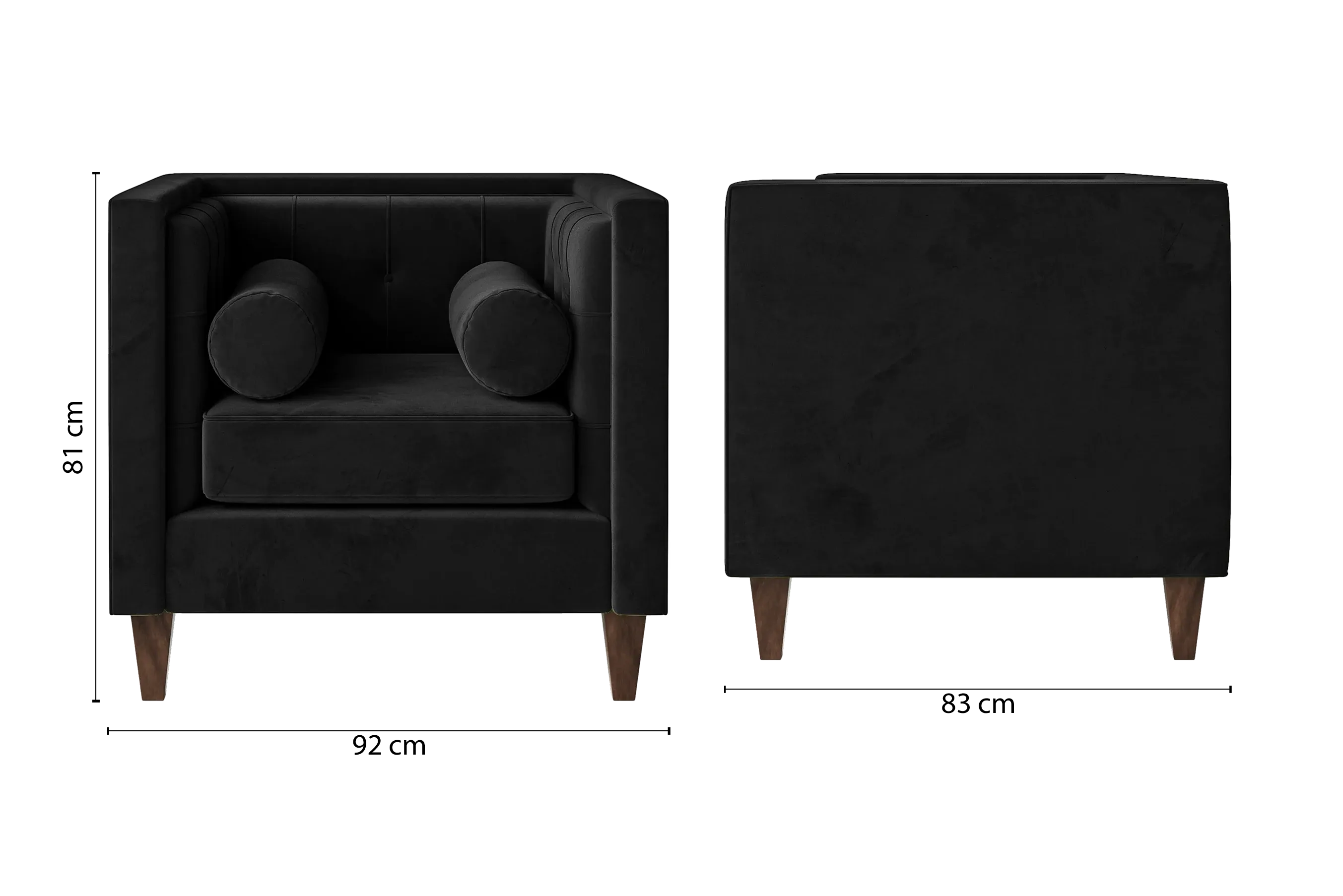 Brescia Armchair Black Velvet