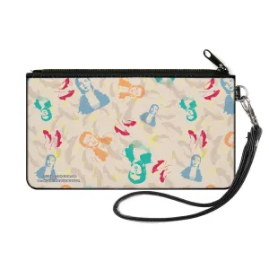 Canvas Zipper Wallet - SMALL - The Wizard of Oz Dorothy Pose and Ruby Slippers Collage Tan/Multi Color