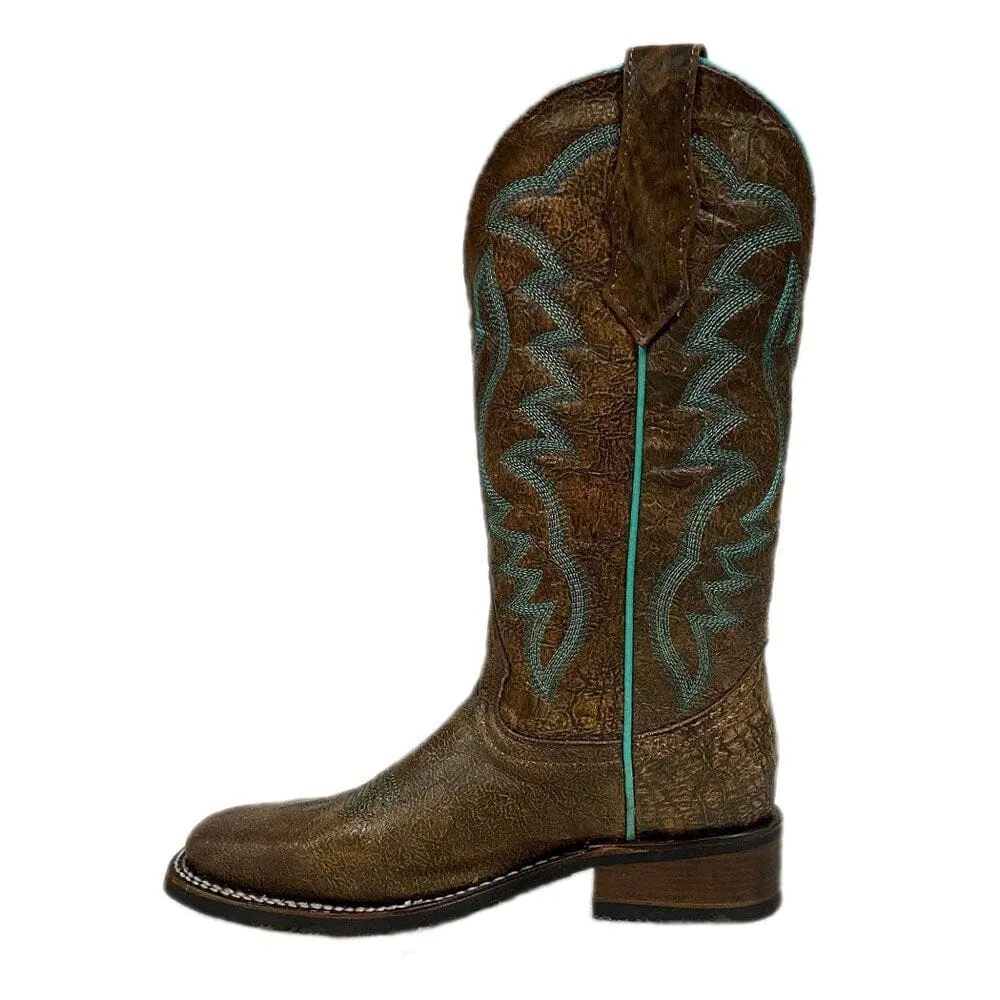 Circle G by Corral Women's 11" Peanut Embroidery Western Boots - Wide Square Toe