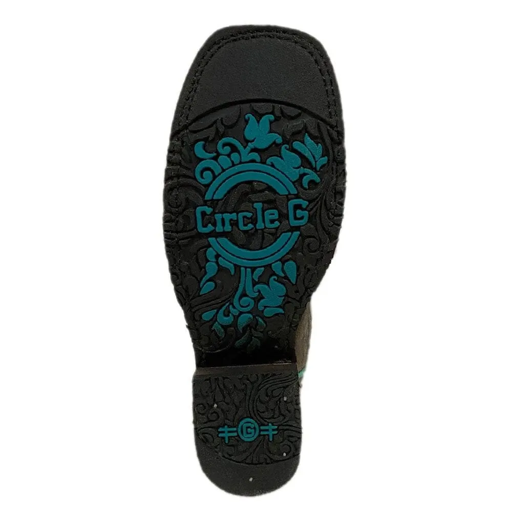 Circle G by Corral Women's 11" Peanut Embroidery Western Boots - Wide Square Toe
