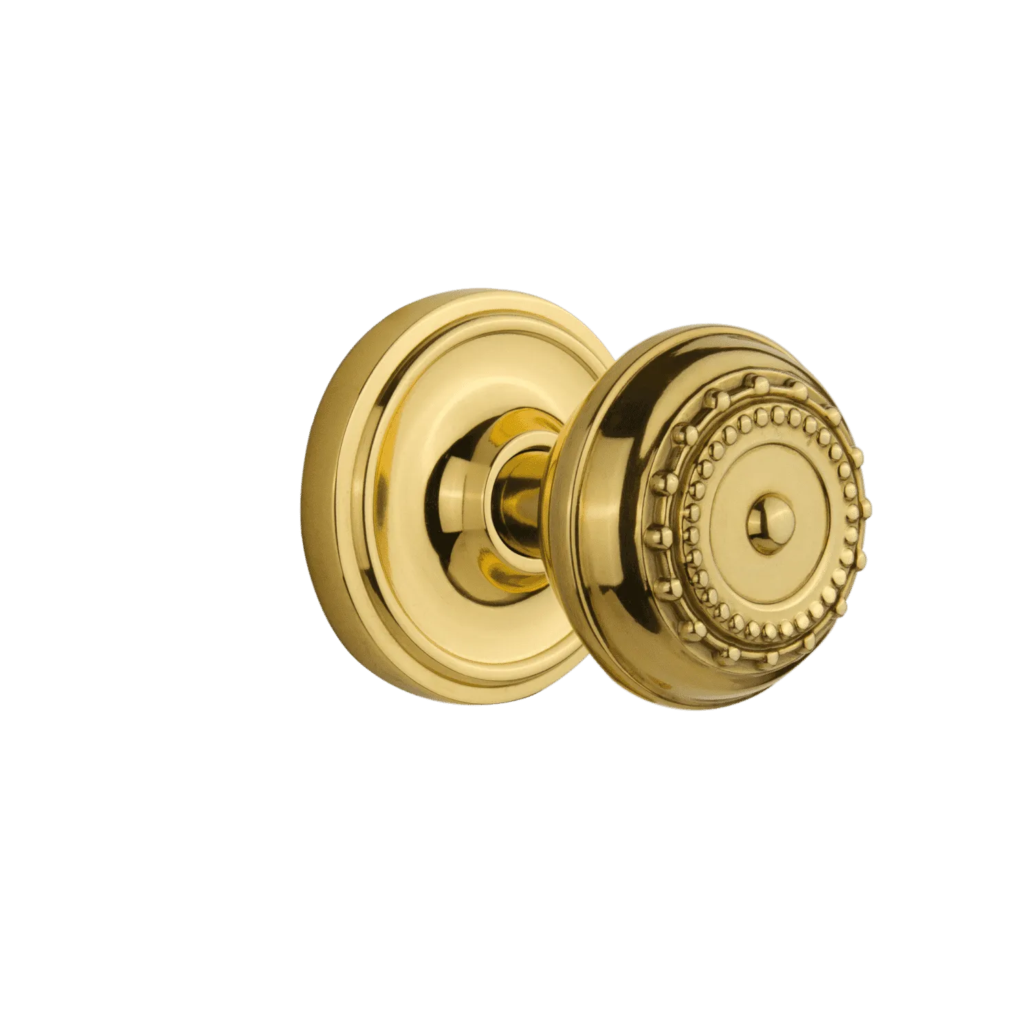 Classic Rosette with Meadows Knob in Unlacquered Brass