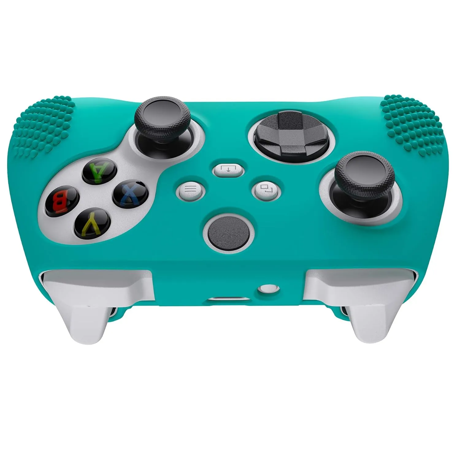 eXtremeRate PlayVital Aqua Green 3D Studded Edition Anti-slip Silicone Cover Skin for Xbox Series X/S Controller, Soft Rubber Case Protector for Xbox Core Wireless Controller with Thumb Grip Caps