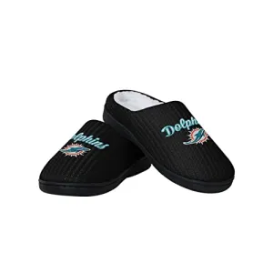 FOCO Women's NFL Sherpa Lined Memory Foam Slippers, Team Color, 7-8