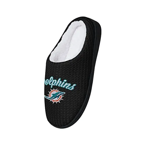 FOCO Women's NFL Sherpa Lined Memory Foam Slippers, Team Color, 7-8