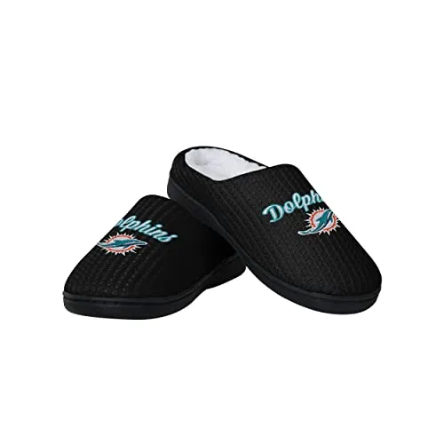FOCO Women's NFL Sherpa Lined Memory Foam Slippers, Team Color, 7-8