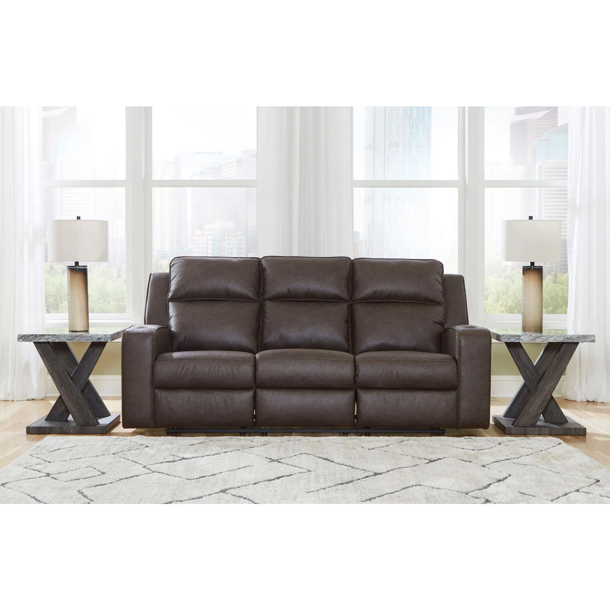 Lavenhorne Reclining Sofa with Drop Down Table
