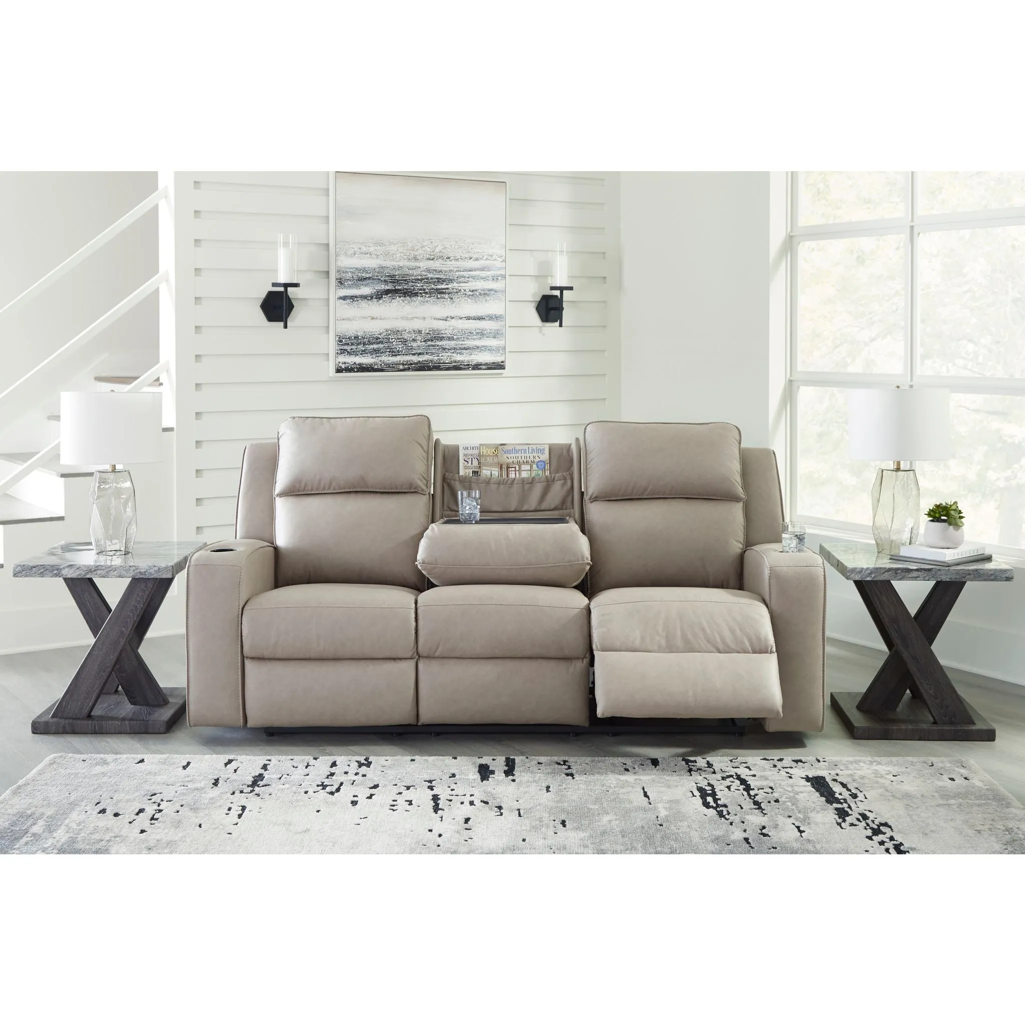 Lavenhorne Reclining Sofa with Drop Down Table