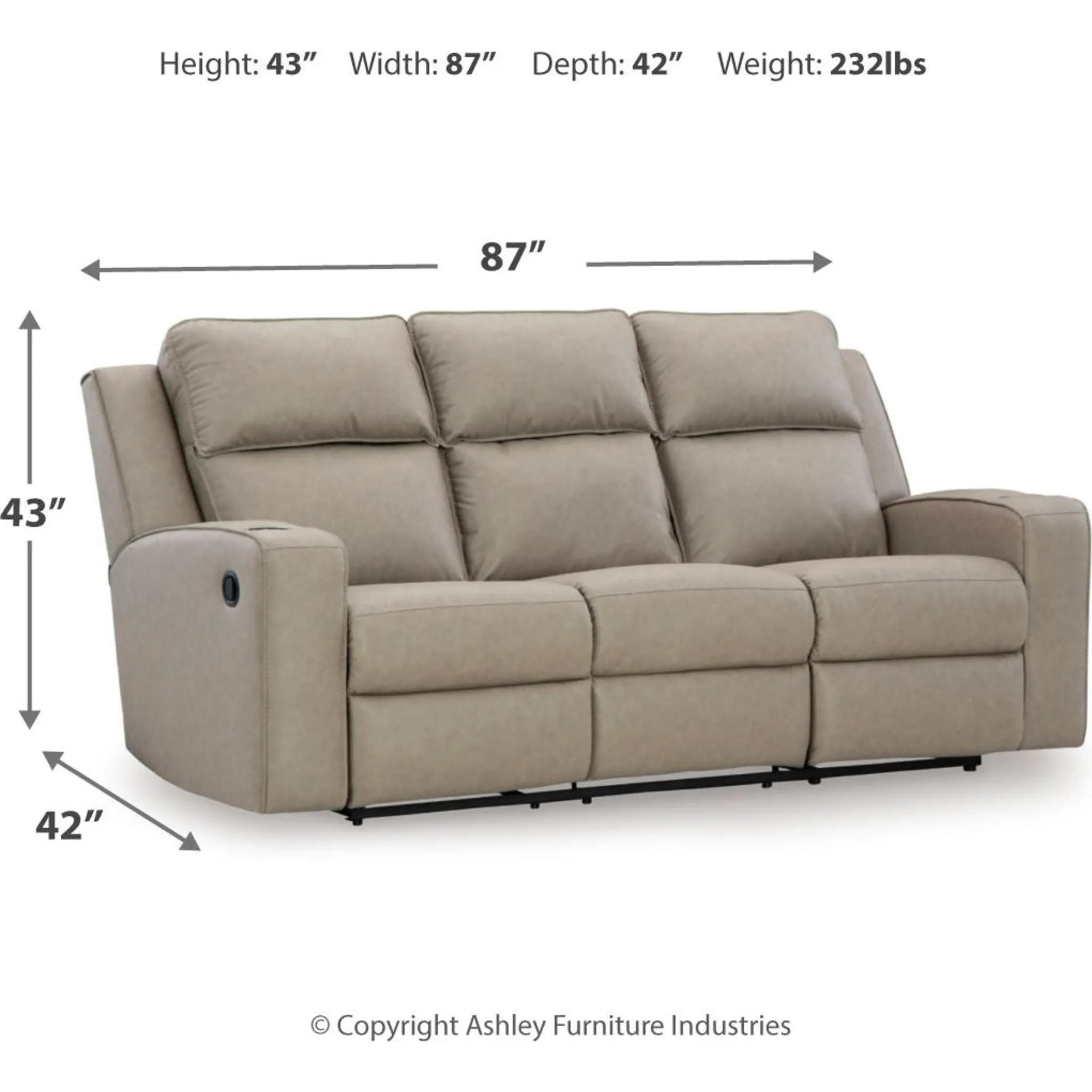 Lavenhorne Reclining Sofa with Drop Down Table