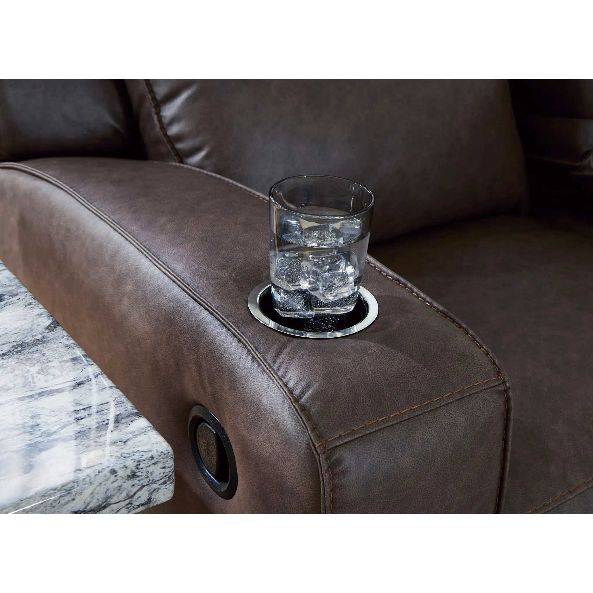 Lavenhorne Reclining Sofa with Drop Down Table
