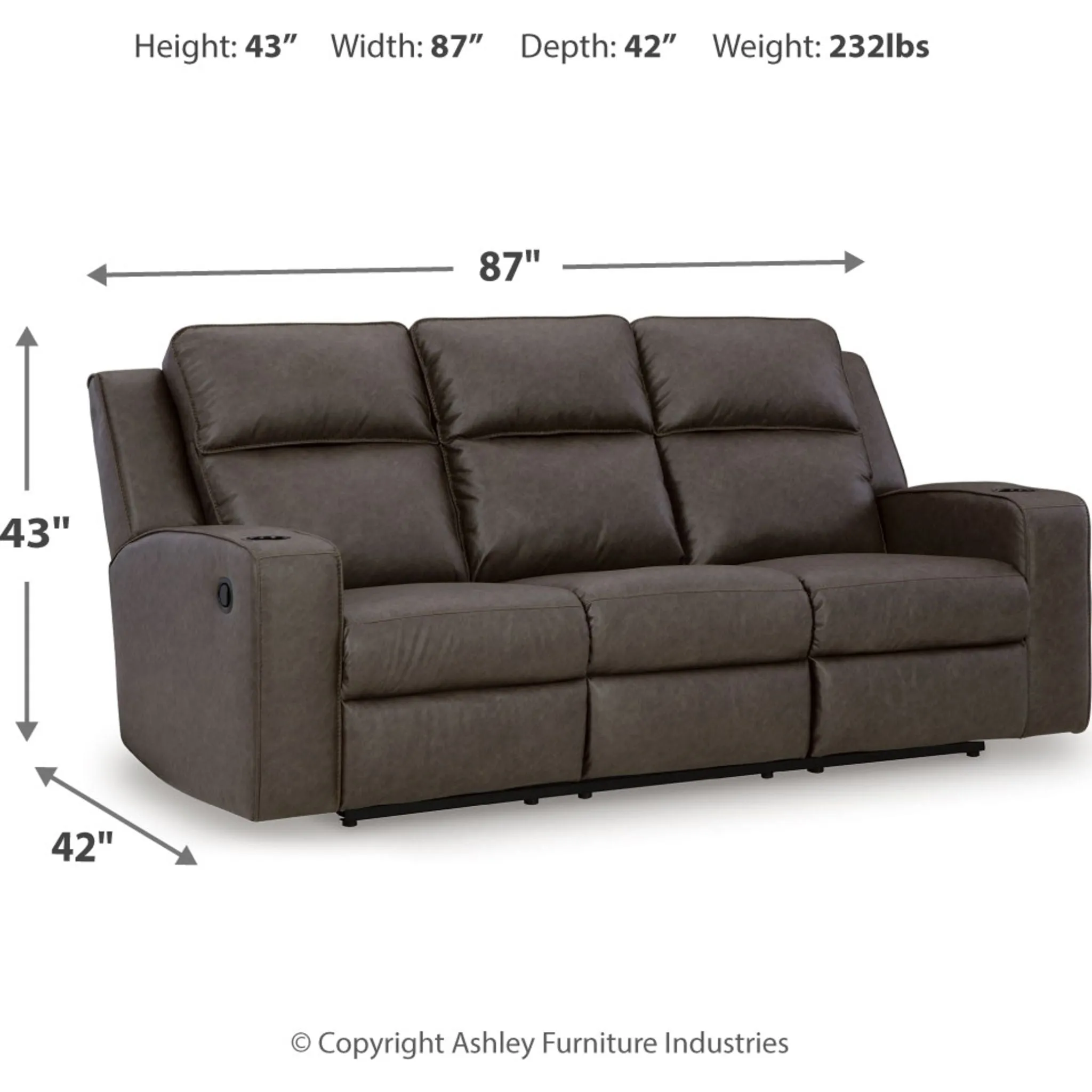Lavenhorne Reclining Sofa with Drop Down Table
