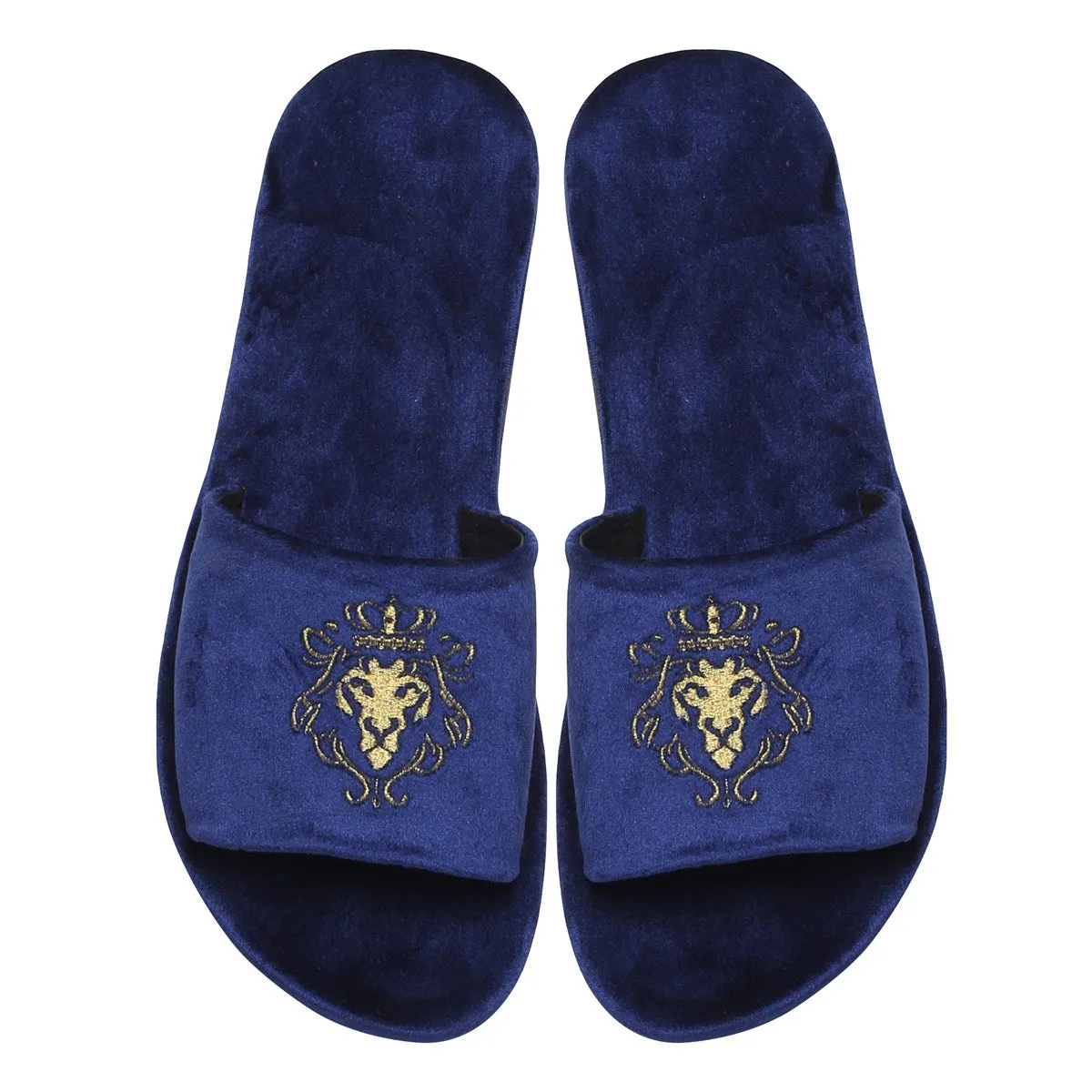 Lioness Blue Two Tone Full Italian Velvet Women Slippers By Brune & Bareskin