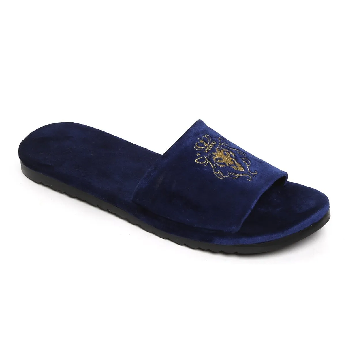 Lioness Blue Two Tone Full Italian Velvet Women Slippers By Brune & Bareskin