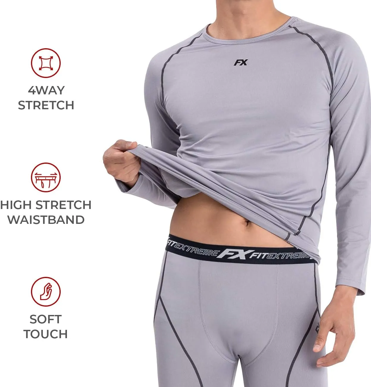 MAXHEAT Mens Thermal Underwear Long Johns Set with Fleece Lined