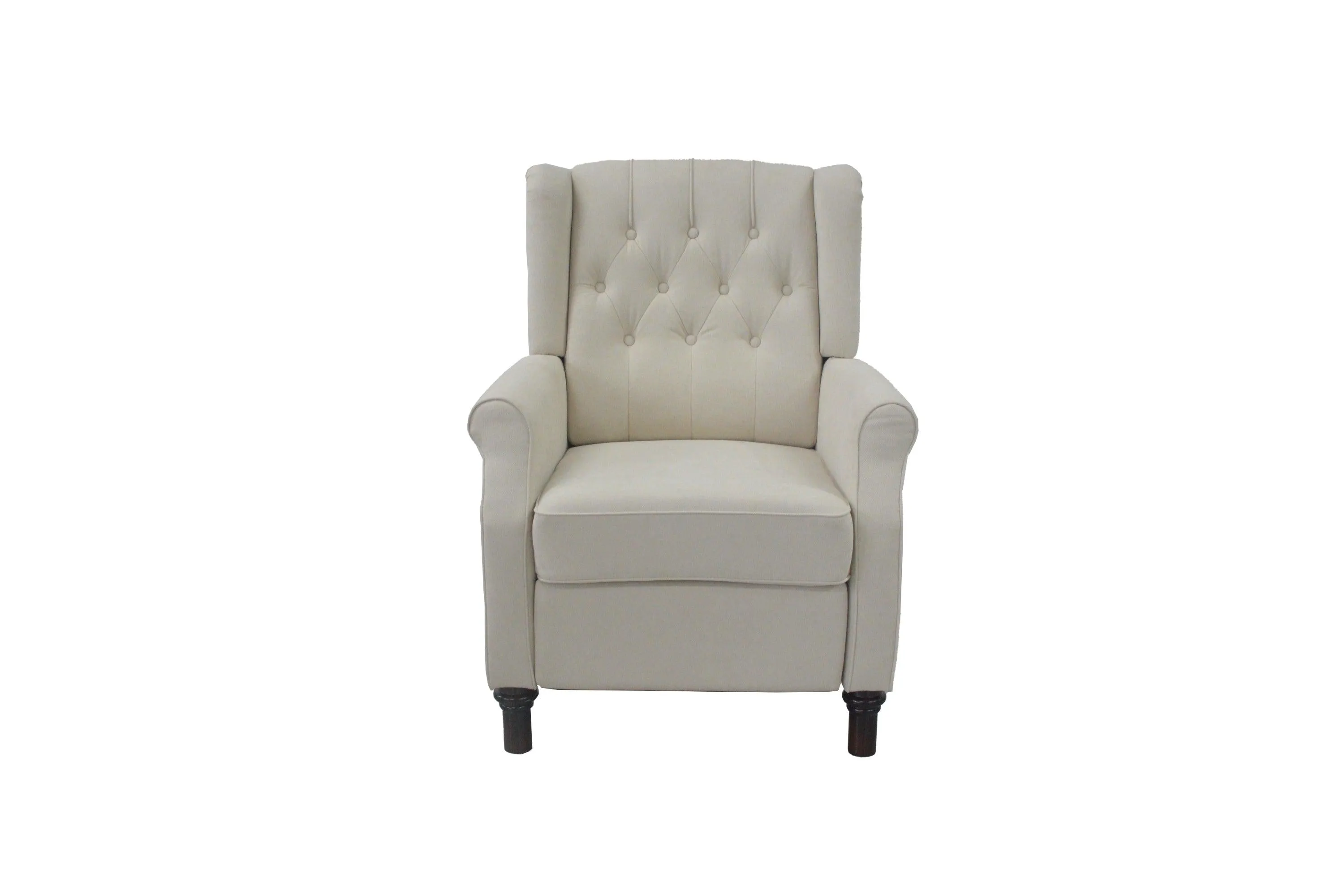 Modern Beige Fabric Recliner Sofa Living room Home Theater Single Reclining Armchair With Adjustable Back And Padded Cushion For Living room And Bedroom