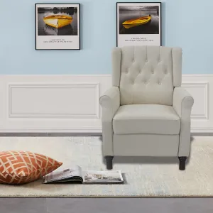 Modern Beige Fabric Recliner Sofa Living room Home Theater Single Reclining Armchair With Adjustable Back And Padded Cushion For Living room And Bedroom