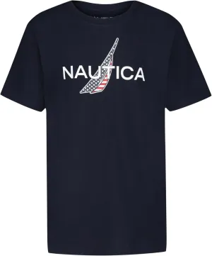 Nautica Boys' Short Sleeve Graphic Crew Neck T-Shirt, Soft, Comfortable, Relaxed Fit