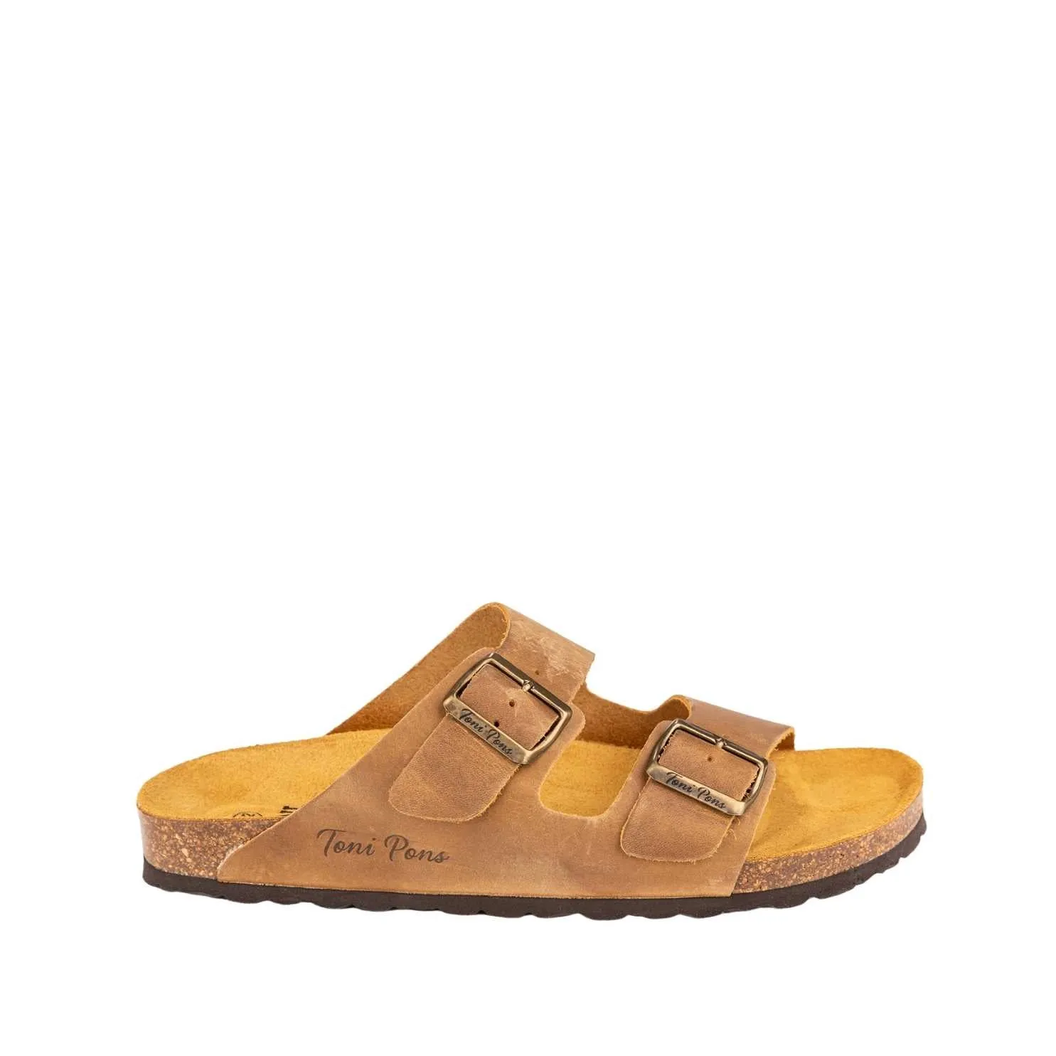 Plain Leather Open Toe Sandals for Men - Ger-PE