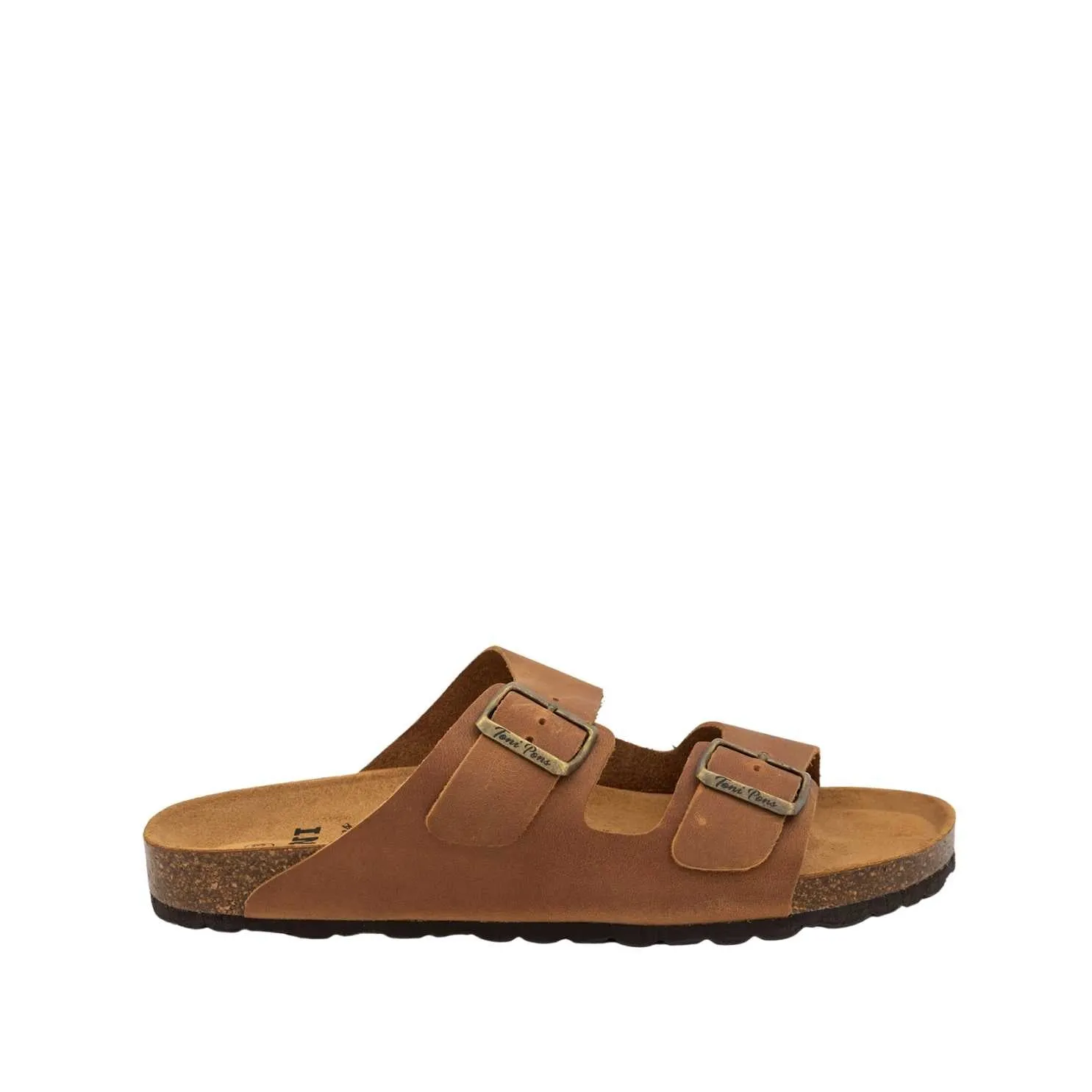 Plain Leather Open Toe Sandals for Men - Ger-PE