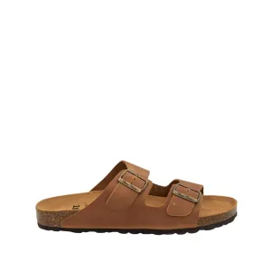Plain Leather Open Toe Sandals for Men - Ger-PE