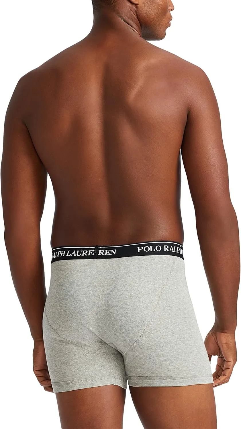 POLO RALPH LAUREN Men's Classic Fit Cotton Boxer Briefs, Trunks & Long Leg Boxer Briefs, 3 Pack