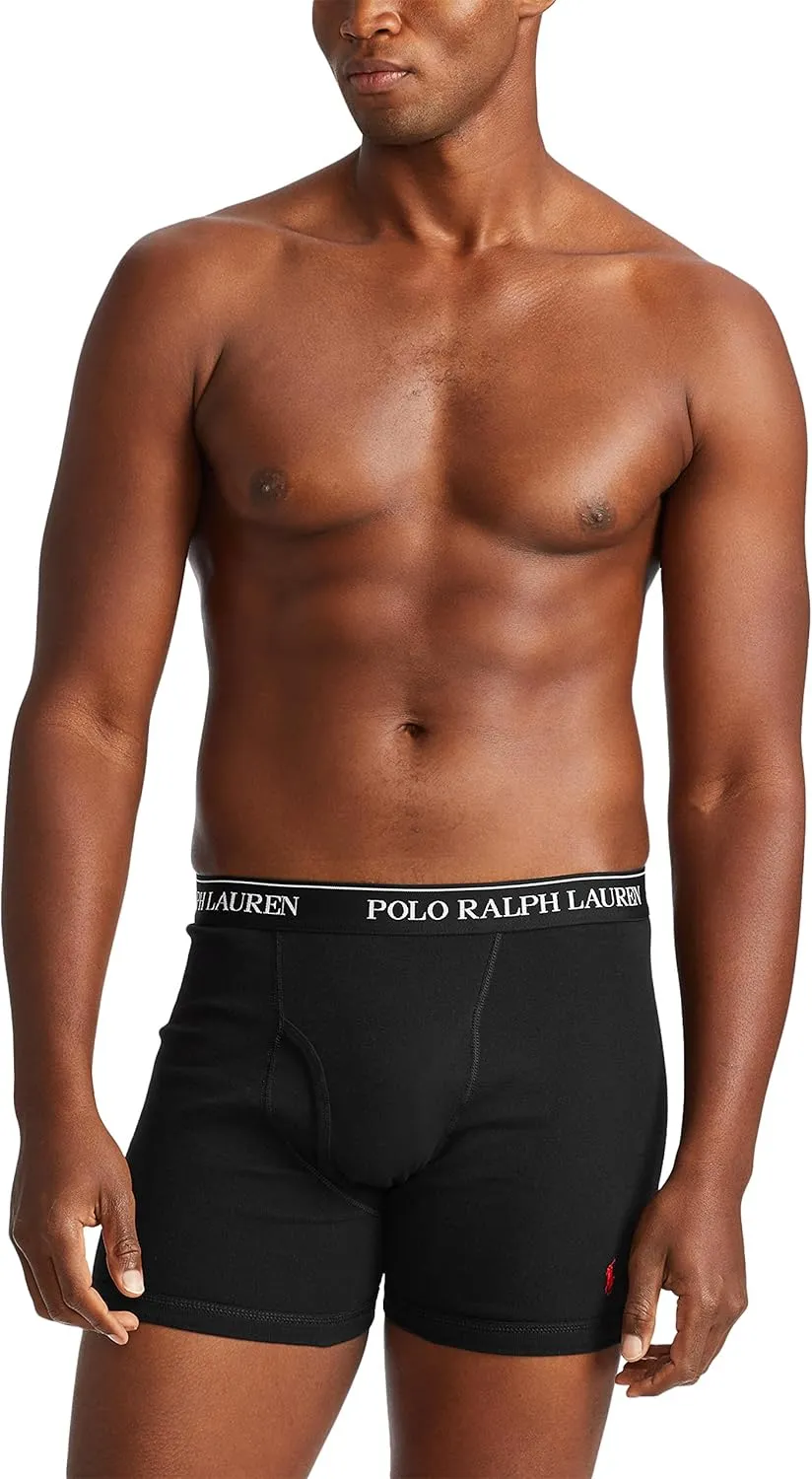 POLO RALPH LAUREN Men's Classic Fit Cotton Boxer Briefs, Trunks & Long Leg Boxer Briefs, 3 Pack
