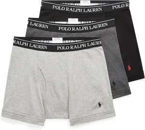 POLO RALPH LAUREN Men's Classic Fit Cotton Boxer Briefs, Trunks & Long Leg Boxer Briefs, 3 Pack