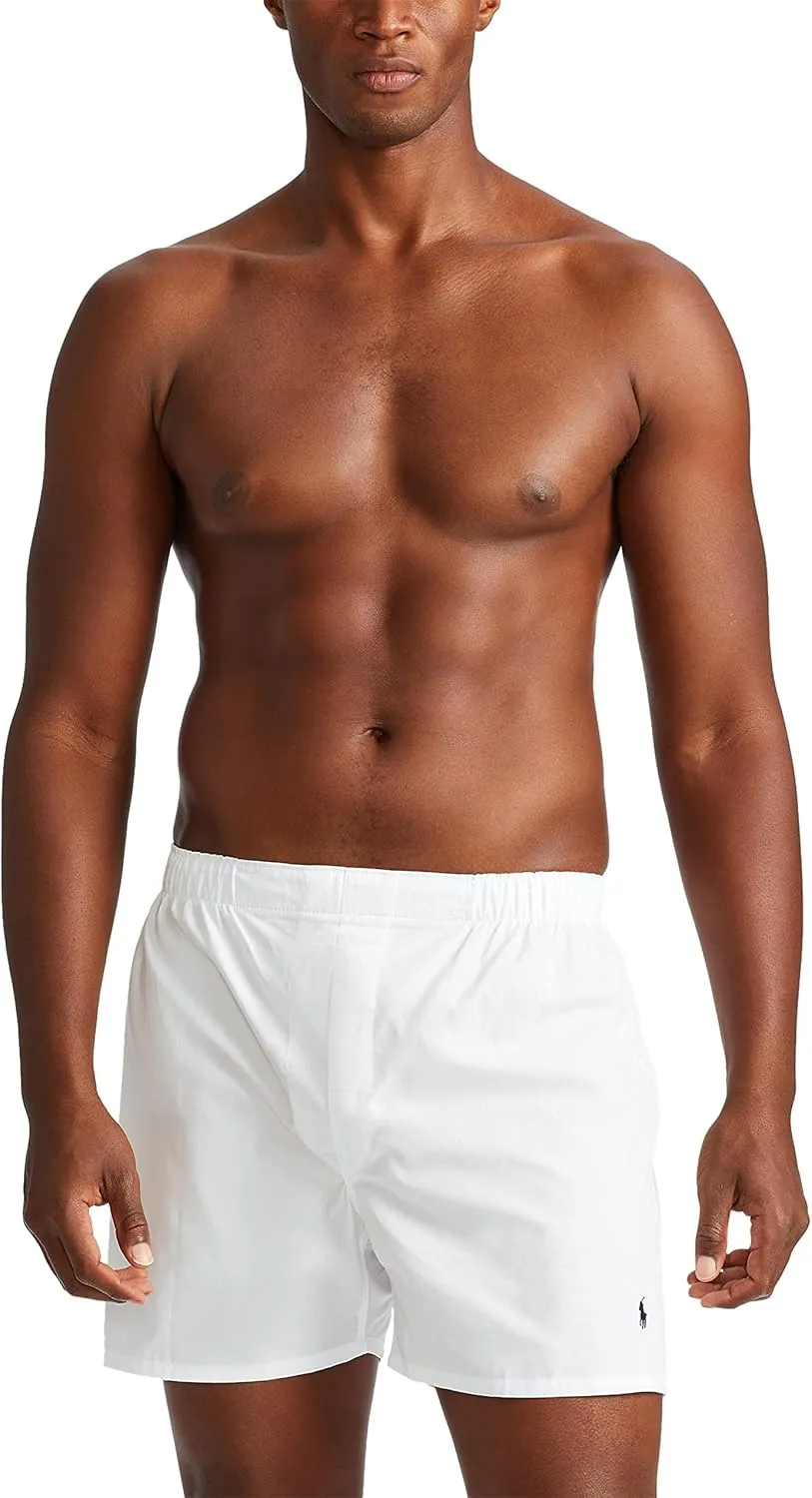 POLO RALPH LAUREN Men's Classic Fit Cotton Woven Boxers 3-Pack