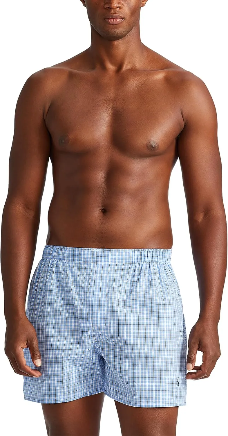 POLO RALPH LAUREN Men's Classic Fit Cotton Woven Boxers 3-Pack