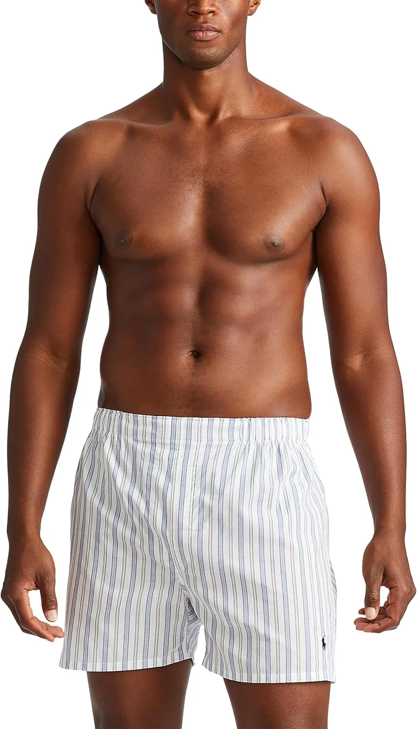 POLO RALPH LAUREN Men's Classic Fit Cotton Woven Boxers 3-Pack