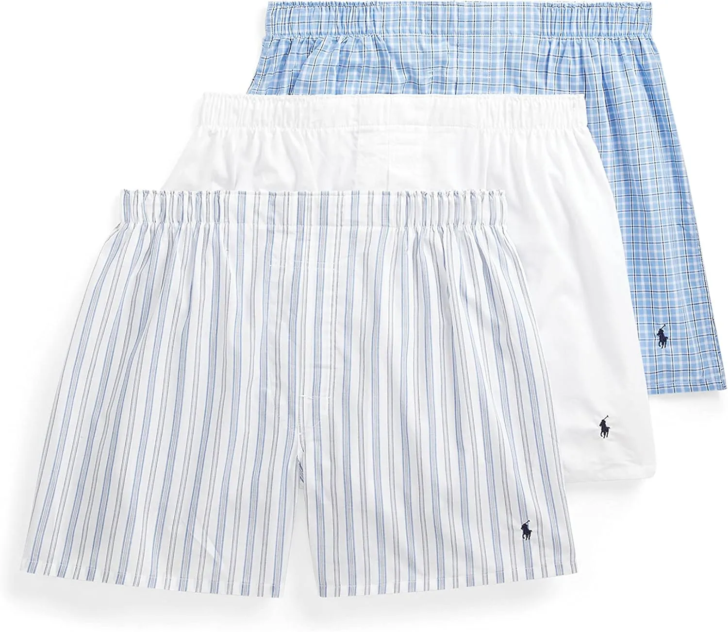 POLO RALPH LAUREN Men's Classic Fit Cotton Woven Boxers 3-Pack