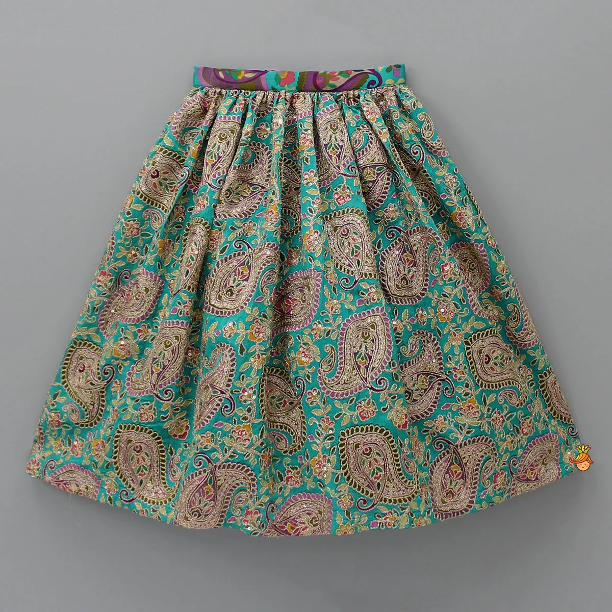 Pre Order: Embroidered  Stylish Top And Multicolour Lehenga