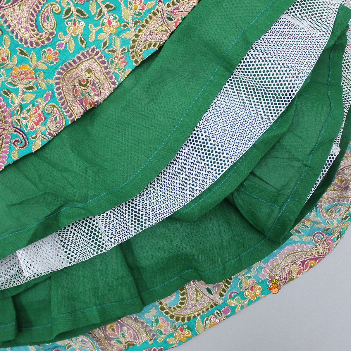 Pre Order: Embroidered  Stylish Top And Multicolour Lehenga