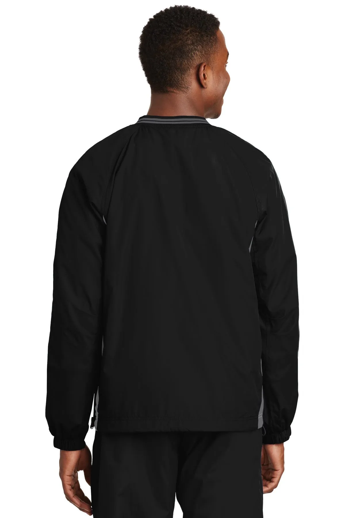 Sport-Tek® Tipped V-Neck Raglan Wind Shirt. JST62