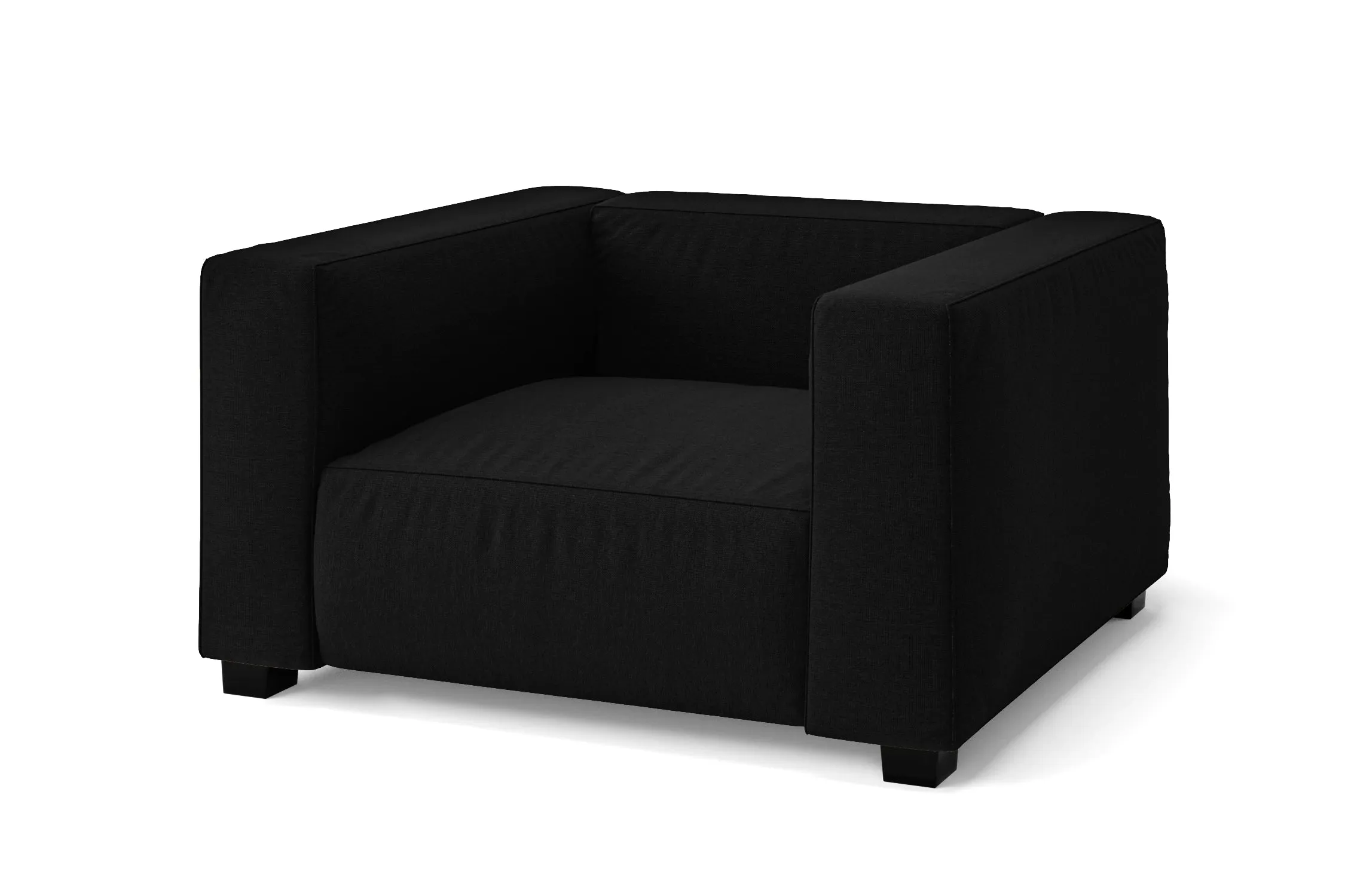 Taranto Armchair Black Linen Fabric