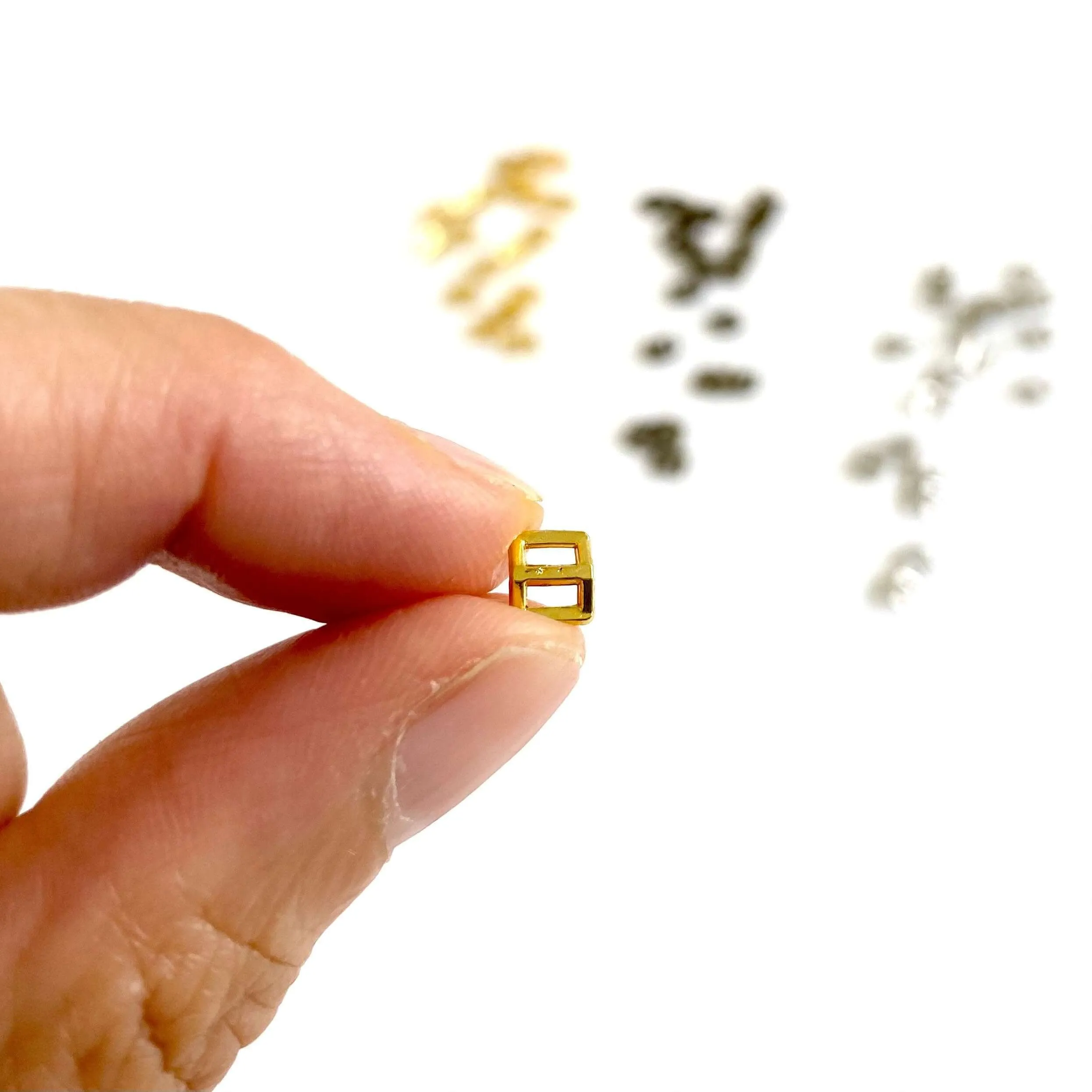 Tiny 3mm Doll buckles Mini doll shoe tri glide slider