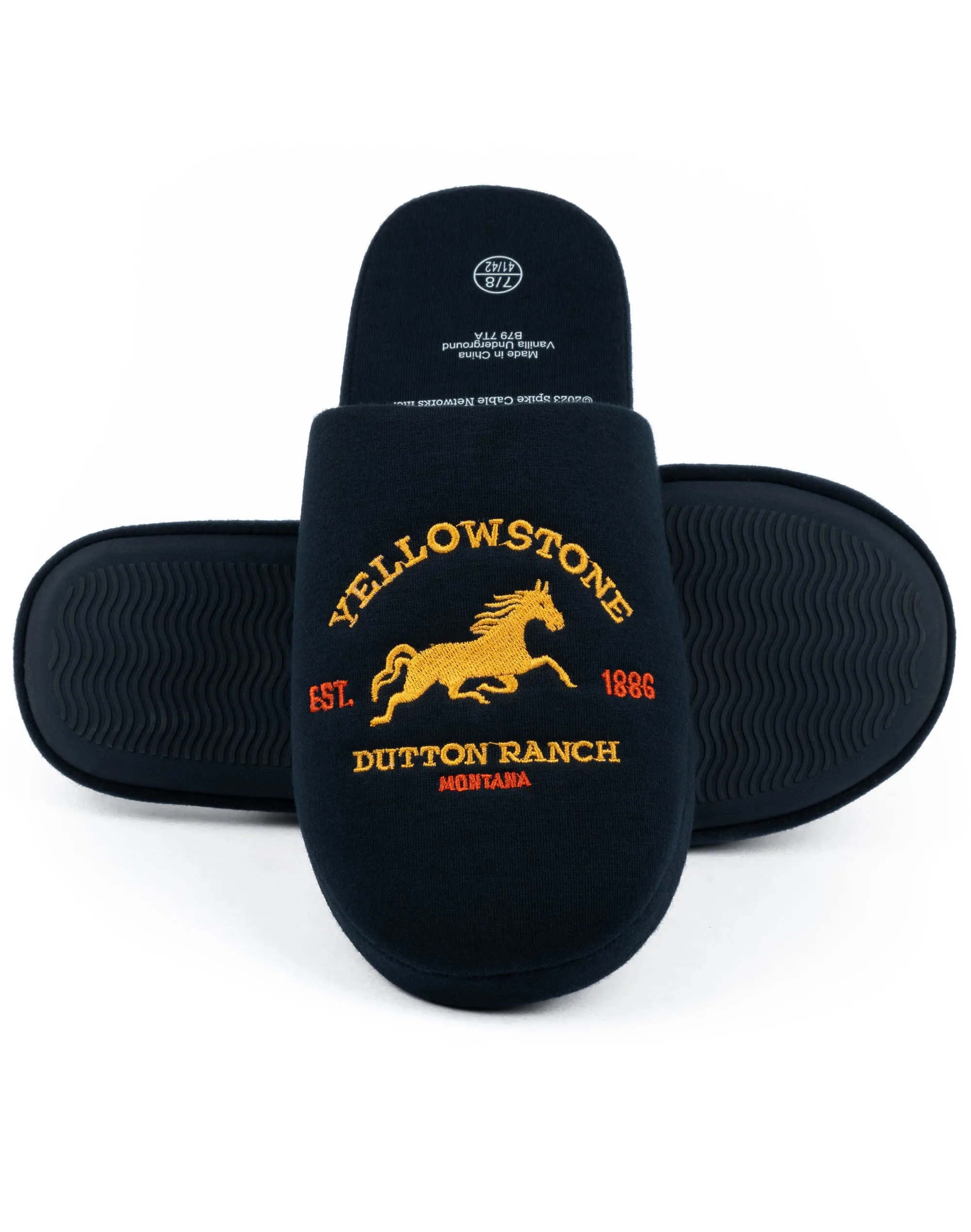 Yellowstone Men's Navy Slippers
