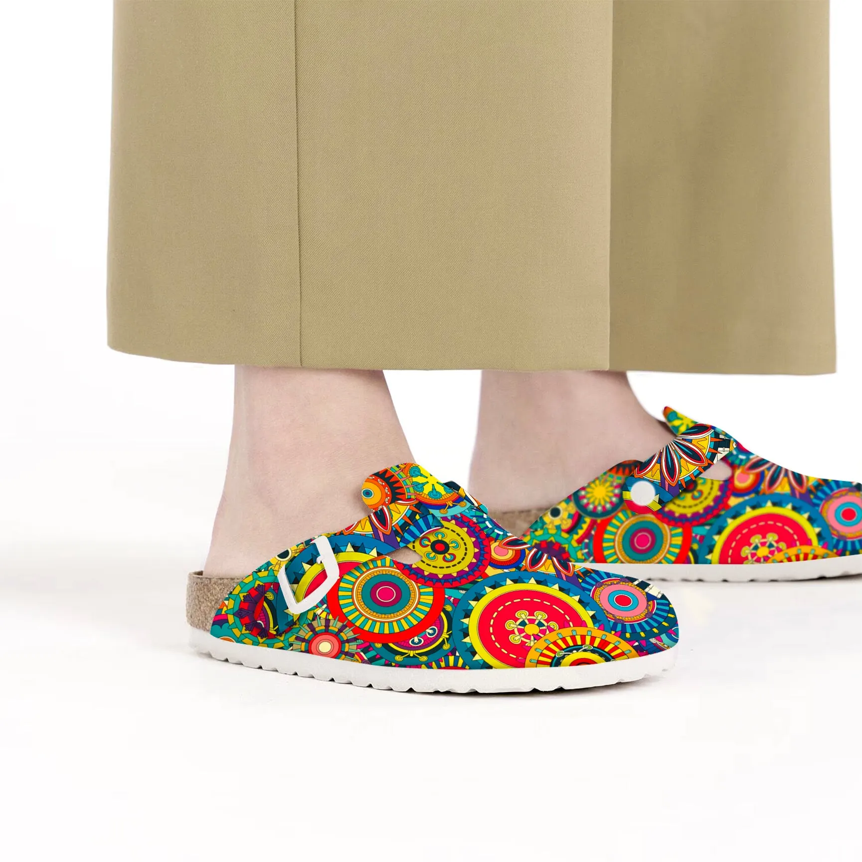 Yiume Footwear's Women’s Printed Clogs Adjustable Buckle Slip on Footbed Slippers